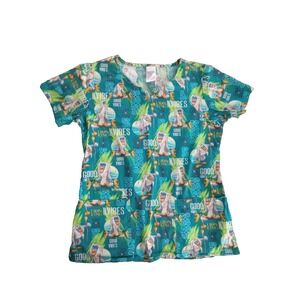Disney Short Sleeve Lion King Good Vibes Small Cotton Blend scrub top